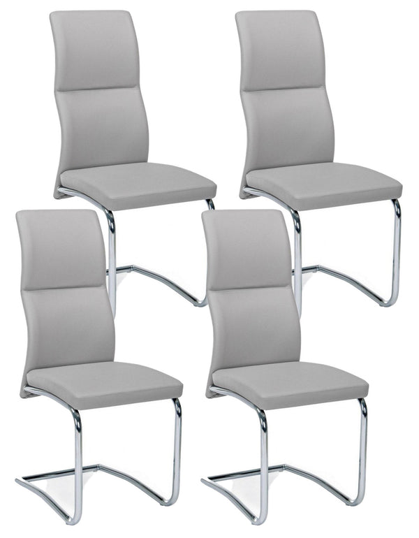 Lot de 4 chaises 44x58x104h cm Thelma gris clair sconto