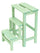 Tabouret échelle 60x40x46 cm en bois vert sauge