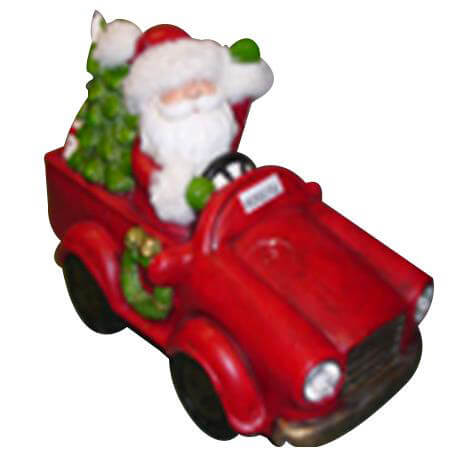 Marionnette Père Noël en Résine 41x31x23 cm avec Lumières Adami Voiture Rouge sconto