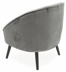 Poltrona Imbottita in Velluto con Gambe in Legno Soriani Grigio Chiaro