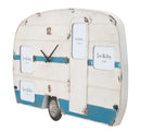 Orologio da Muro Roulotte 79x3,50x46,50 cm in Ferro Bianco e Blu