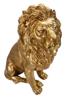 Statua Leone 67x80x36,5 cm in Poliresina Oro