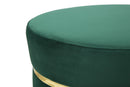Sgabello Paris Verde Ø35x40,5 cm Legno Spugna e Velluto Sintetico Verde e Oro e Nero