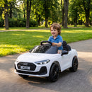 Macchina Elettrica per Bambini 12 V Audi A5L 101x55x43 cm con Telecomando e 2 Motori in PP Bianco      