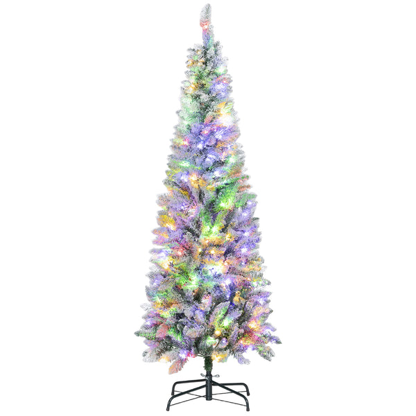 Albero di Natale Innevato 180 cm 479 Rami con 180 Luci LED Colorate Verde e Bianco acquista