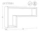 Mensola da Parete a Forma di L 61x37x15,5 cm in Fibra di Legno Lettera Verde