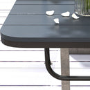 Tavolino da Balcone Pieghevole e Regolabile, in Alluminio e Legno Composito, 60x40x55-64 cm, Nero      
