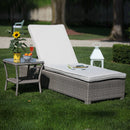 Lettino da Giardino in Polyrattan con Cuscini Atlanta Grigio