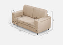 Divano 2 Posti 148x85x85 cm Marrak in Tessuto Beige