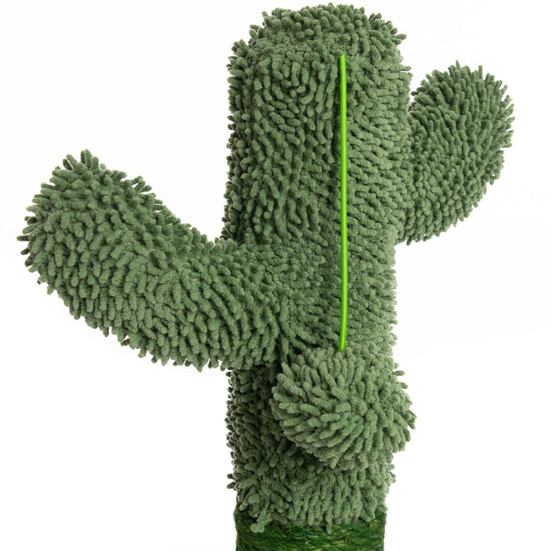 Tiragraffi Graffiatoio Forma 3 Cactus per Gatti Verde con Pallina 44 x 72 cm