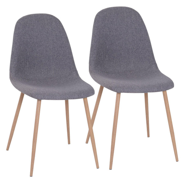 Ensemble de 2 chaises de salle à manger au design moderne en lin avec pieds en métal gris online