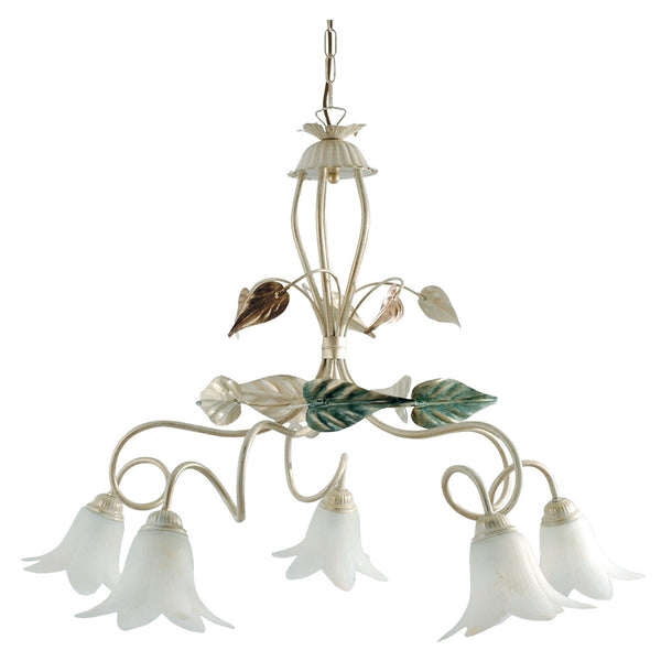 online Lustre 5xE14 Verre Paille Vieilli E-Energy Giorgia