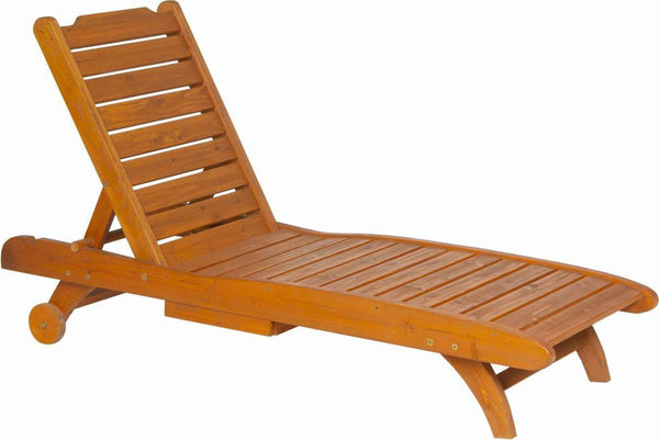 sconto Chaise longue en bois Bauer Country avec porte-gobelet