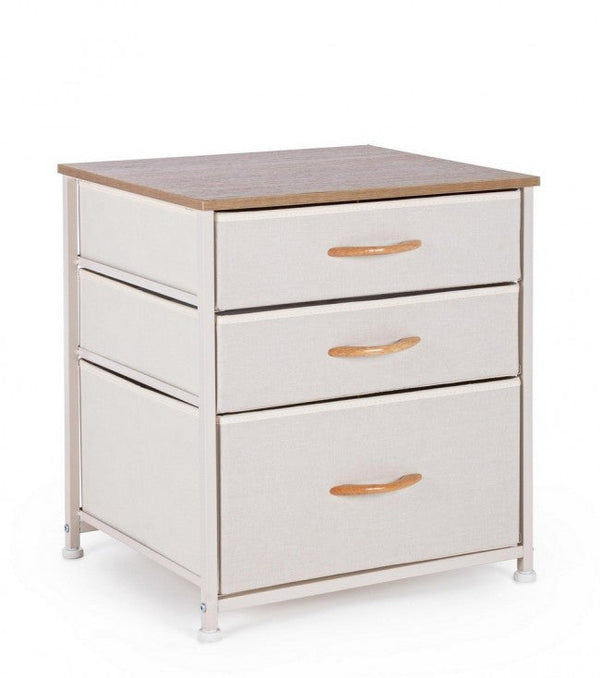 acquista Commode en Acier 3 Tiroirs Textile 48x40x53H