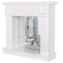 Camino Decorativo da Pavimento 99,7x103,4x27 cm con Specchio  Marina Plus Bianco