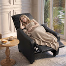 Poltrona Relax Reclinabile Manuale 155° 69x91x100 cm con Poggiapiedi in Pelle PU Nero      