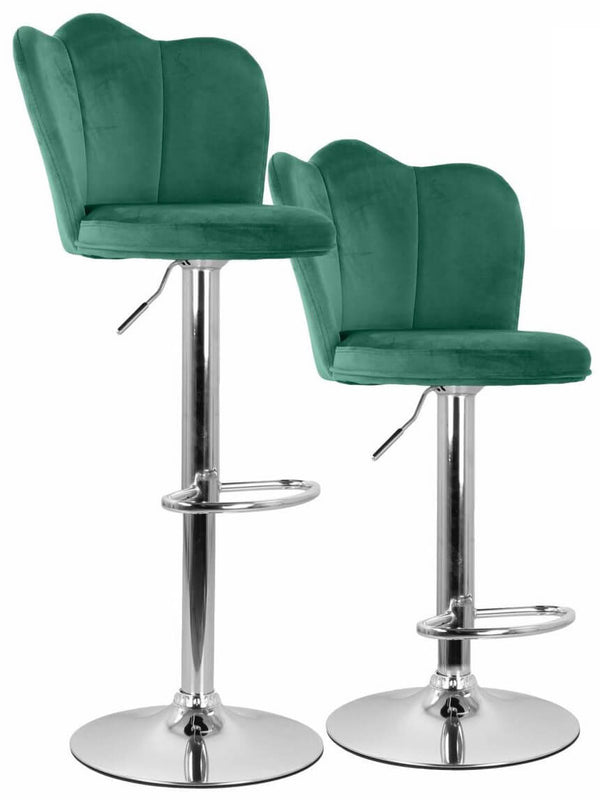acquista Set 2 Tabourets 38x38x60/80 cm en Velours Chrome Base Sarcelle