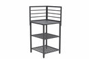 Modulo Componibile Angolare Ompagrill con Piano di Lavoro e Ripiani a Giorno 61,5x61,5x130 cm in Alluminio Verniciato Nero
