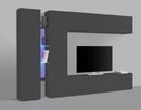 Parete Attrezzata Soggiorno 280x30x180 cm Maruska n°8 Grigio Antracite Opaco 