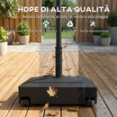 Base per Ombrellone a Rotelle con Freni, con Acqua 40kg/Sabbia 61kg, per Pali Ombrelloni da Ø35/38/48mm, Nero      
