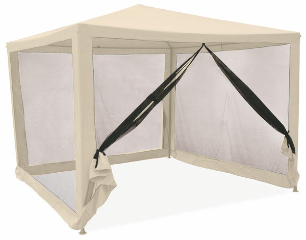 prezzo Tonnelle de jardin en métal 3x3m avec moustiquaire Soriani Dakar Ecru