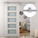 Binario per Porta Scorrevole con Kit di Accessori in Acciaio Inox 200 cm 