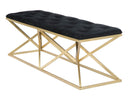 Panca Piramid Doppia 140x40x45 cm in Ferro e Spugna e Poliestere Nero e Oro