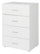 Commode 4 Tiroirs 60x41x87 cm en MDF Blanc