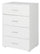 Commode 4 Tiroirs 60x41x87 cm en MDF Blanc