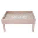Vassoio Tavolino Rettangolare 40x30xh6/18 cm in Legno Naturale