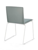 Set 4 Sedie 43,5x50x79 cm Giulia in Poliestere Bianco e Verde Salvia