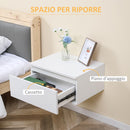 Set 2 Comodini Sospesi 49x38x23 cm in MDF e  Truciolato Bianco