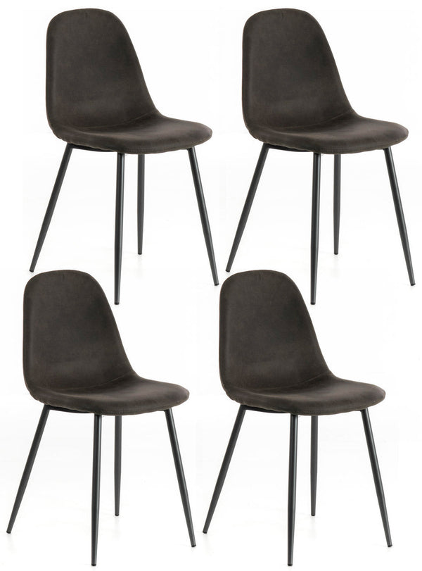 Set 4 Sedie 44x50xH84 cm in Similpelle Brigitte Grigio Vintage prezzo