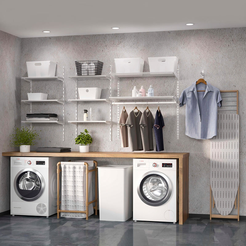 Kit per Fissaggio Mensole 230 mm in Acciaio Emuca Bianco