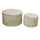 Lot de 2 Poufs de Rangement Ø50 cm et Ø70 cm en Tissu Velours Crème