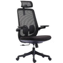Sedia Direzionale da Ufficio 62x64x119/139 cm Ergonomica con Poggiabraccia Richiudibili Nera