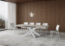 Tavolo Allungabile 140-244x90x77 cm Volantis Cashmere Telaio Bianco 