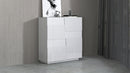 Credenza 2 Ante 120x44x126 cm Pongo 2A Bianco Lucido  