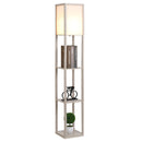 Lampada da Terra 26x26x160 cm E27 40W con Mensole in MDF Rovere