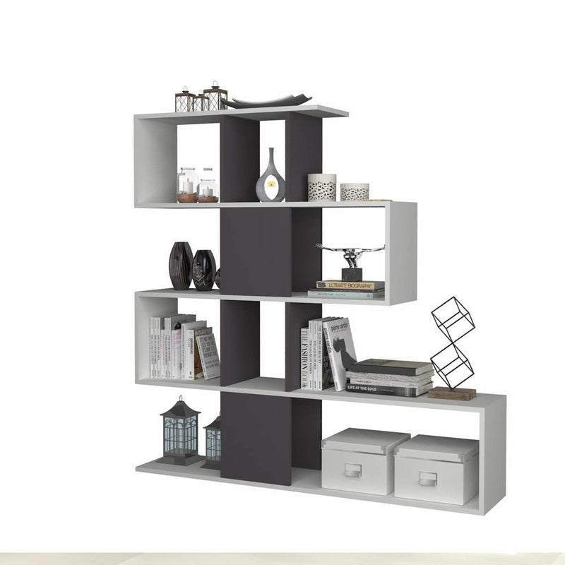 Libreria bifacciale Aktif 145x145x29 cm bianco ghisa