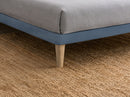 Letto Singolo con Rete Rivestita Microfibra Blu Tessis Testata Button Varie Misure