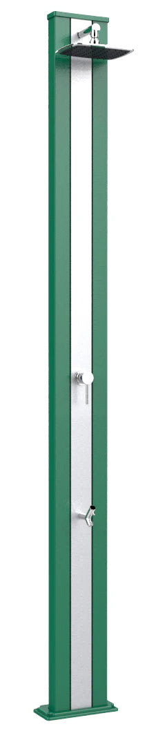acquista Doccia Solare da Esterno Giardino 30L Miscelatore e Lavapiedi Arkema Spring S Fascia Inox Verde
