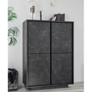 Credenza Rock 4 ante effetto marmo nero 92x43x145h cm