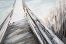 Dipinto su Tela Pontile 120x3,8x80 cm in Legno di Pino e Canvas Multicolor
