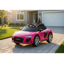Macchina Elettrica per Bambini 12V Licenza Ufficiale Audi R8 New Spyder con Telecomando e Sedile in pelle Rosa