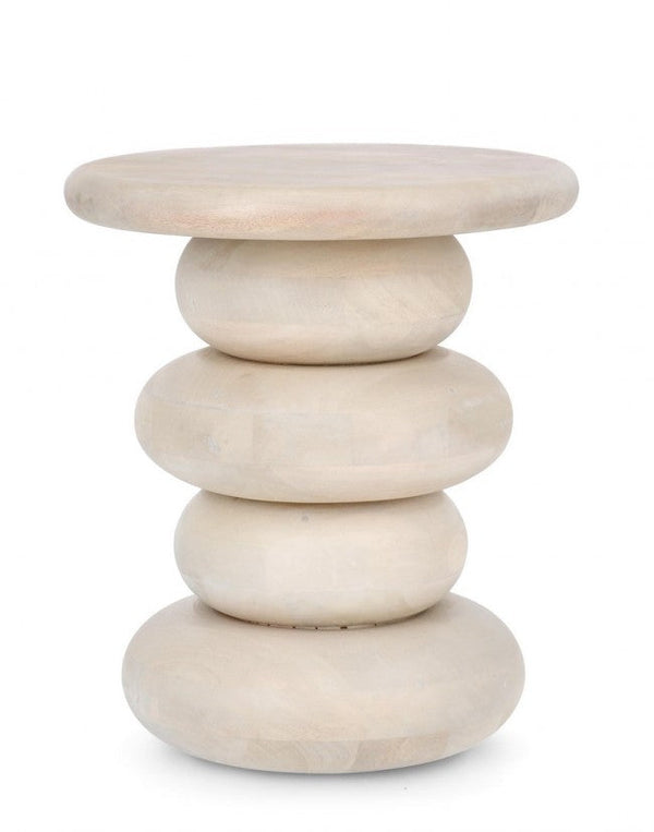Table basse Ø 40x45 cm Caffè Blanc en Bois Naturel sconto