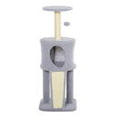 Albero Tiragraffi con Cuccia per Gatti in Legno Sisal 40x40x103 cm  Grigio Chiaro