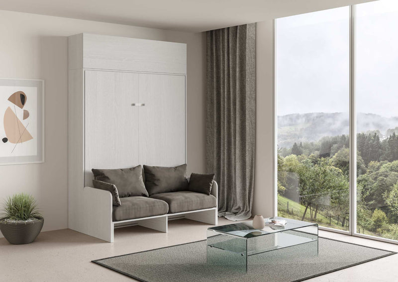 Letto Matrimoniale a Scomparsa Salvaspazio con Sofà Kentaro H250 cm Bianco