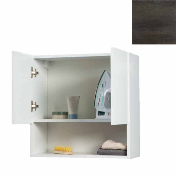 Pensile Bagno Lavanderia con 2 Ante e Vano a Giorno 57,5x27x58 cm in Nobilitato Olmo Scuro