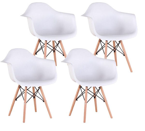 Set 4 Sedie di Design con Braccioli 62,5x44x80 cm Federica Bianche online